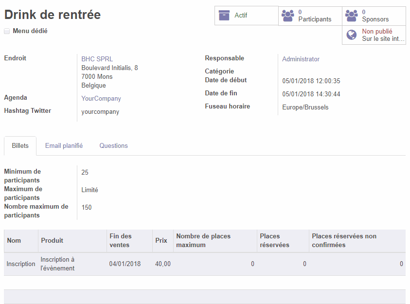 Gestion d'un événement avec MyOdoo Networker 