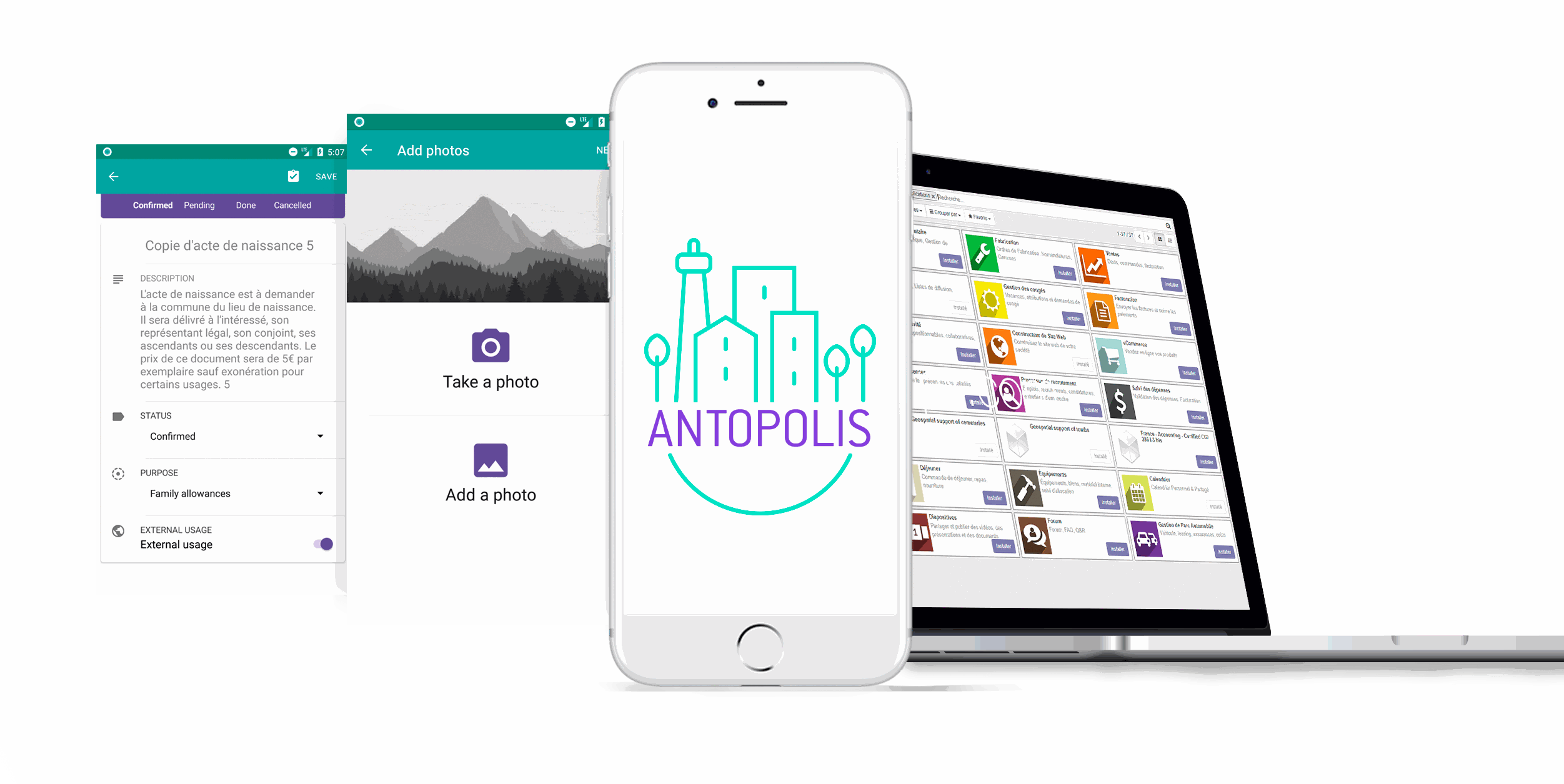 Antopolis, la plateforme digitale Smartcity L'application Antopolis sur plusieurs supports