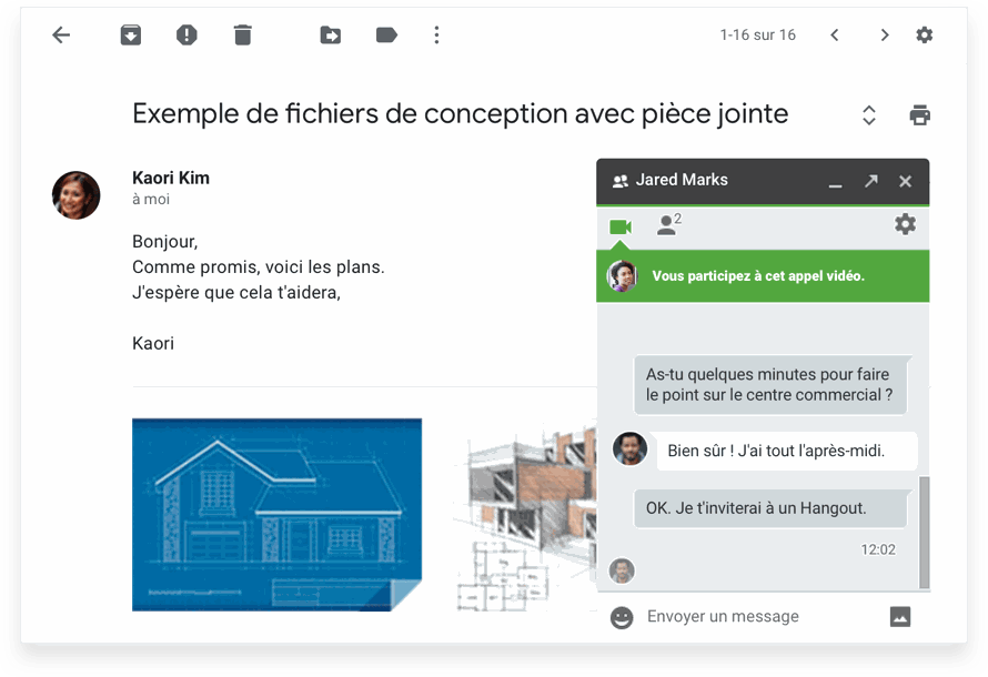 Hang'outs et partage de fichier avec GDrive