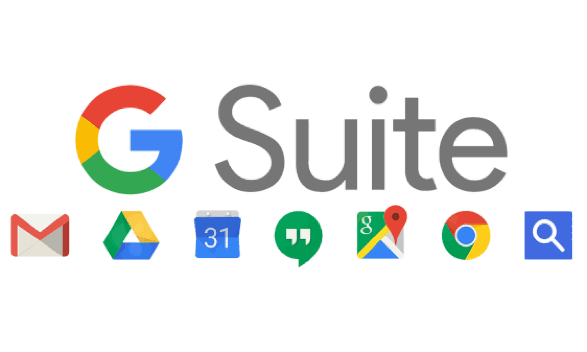 Les logos des différents applications GSuite