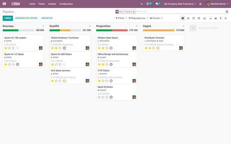 Odoo - Echantillon n°1 pour trois colonnes